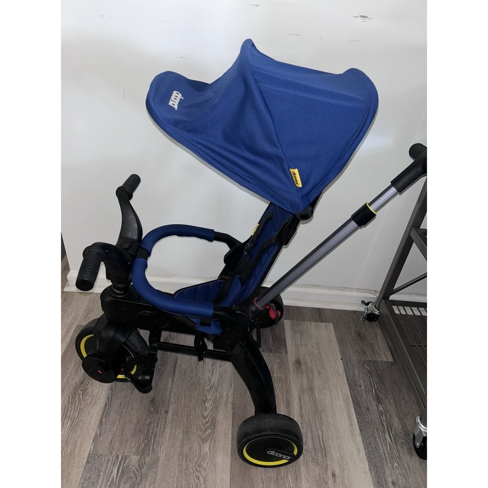 Doona Liki Trike Folding Tricycle Stroller w/ Canopy 3-Wheel Blue/Black